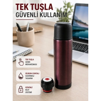 Çift Katmanlı Vakumlu Termos Ofis Araç Kamp İçin Paslanmaz Çelik Termos
