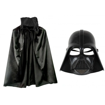 Çocuk Boy Yıldız Savaşları Star Wars Darth Vadet Maskesi ve 90 cm Pelerin Seti Siyah (5263)