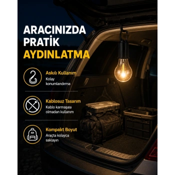 Çok Yönlü Asma Kancalı Kamp Işığı
