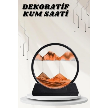 Dekoratif Kum Sulu Kum Saati Yuvarlak Şık Kum Tablosu Kum Saati Şeklinde Kum Tablo