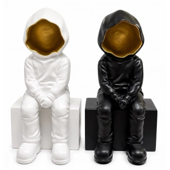 Dekoratif Polyester Oturan Astronot Biblosu Alk5302
