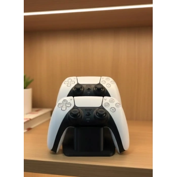 Dekoratif Siyah İkili Gamepad Standı 7x18 Cm