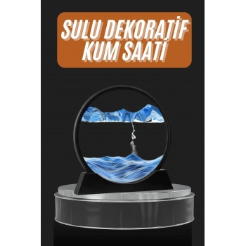 Dekoratif Sulu Kum Saati Ofis Masa Üstü Ev Yuvarlak Kum Saati