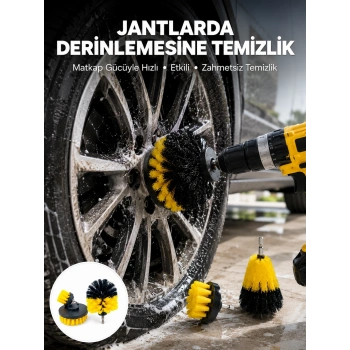 Derinlemesine Temizlik İçin Dayanıklı Kıllı Matkap Fırçası Başlığı