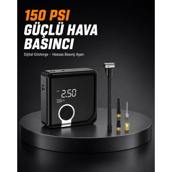 Dijital Ekranlı Diyafram Tip Kompresör 150 Psı Güçlü Motorlu