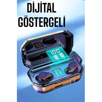 Dijital Göstergeli Bluetooth Bağlantılı Kulaklık Dokunmatik Kontrol