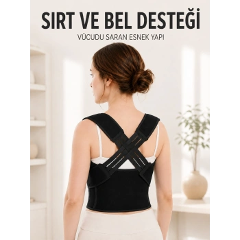 Dik Duruş Korsesi Ayarlanabilir Lastikli Sırt Ve Bel Destekli Postür Korsesi