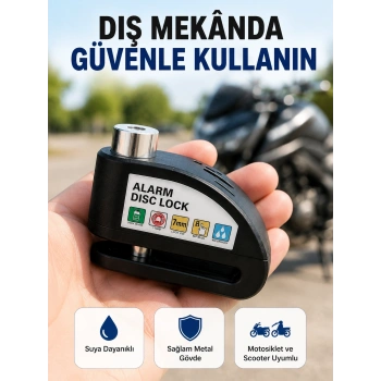 Disk Fren Kilidi Alarmlı Anti Hırsızlık Motosiklet Scooter Bisiklet Yeni Nesil