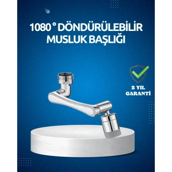 Dönen Musluk Başlığı 1080 Derece Ayarlanabilir Filtreli Sprey Uç
