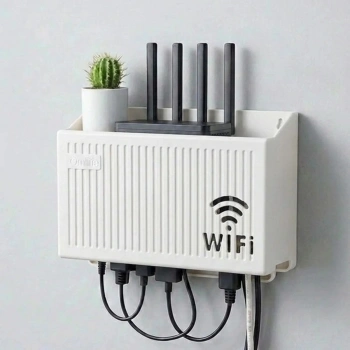 Duvar Tipi Wi-Fi Modem Saklama Kutusu(Beyaz) – Kablo Düzenleyici Router Raf Organizer (5263)