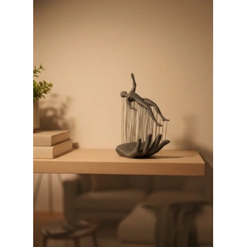 El İnsan Figürü Gri Modern Sanatsal Tasarım Salon Ve Raf Dekorasyonu İçin Özel Biblo