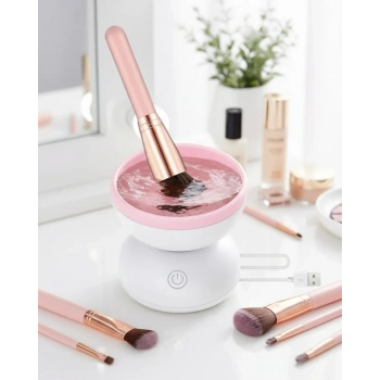 Elektrikli Makyaj Fırçası Temizleyici Usb İle Çalışan Otomatik Fırça Yıkama Makinesi