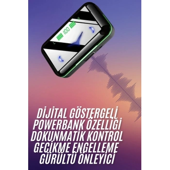 Extra Bass Kablosuz Kulaklık Işıklı Bluetooth Kulaklık Powerbank Özellikli