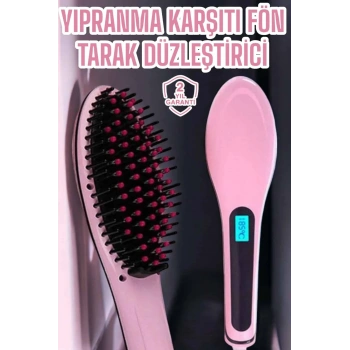 Fön Etkili Saç Düzleştirici Tarak Yıpranma Karşıtı Döner Kablo Isı Ayarlı