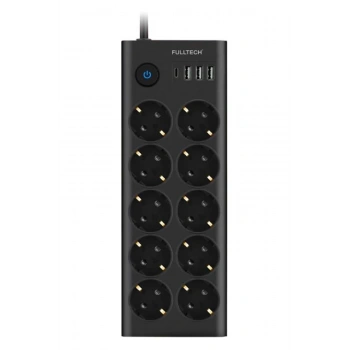 Fulltech Ftr14 Type-c Girişli Akım Korumalı 10’lu Priz, 3 Usb