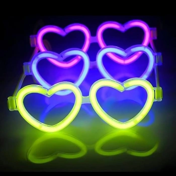 Glow Kalpli Fosforlu Gözlük 6’lı Renkli Set – Neon Parti (5263)