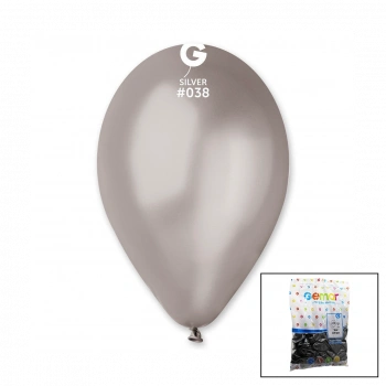 GM-110-38 METALİK - GÜMÜŞ BALON 11'' - 28CM - 100 PARÇA (5263)