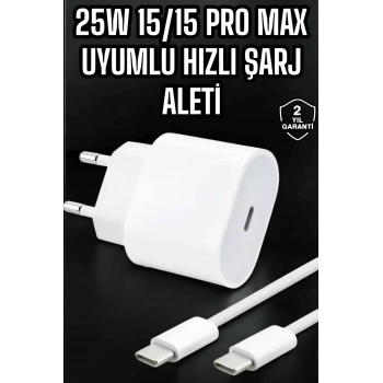 Güç Adaptörü Ve Kablosu Şarj Aleti 15/15 Pro Max Uyumlu Hızlı Şarj