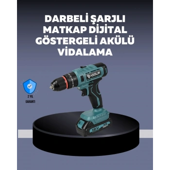 Güçlü Şarjlı Matkap Vidalama Çift Batarya