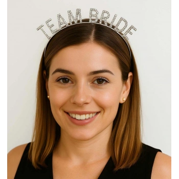Gümüş Renk Team Bride Taç Plastik – Gelin ve Nedime Tacı (5263)