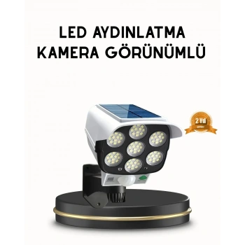 Güneş Paneliyle Şarj Olan Hareket Sensörlü Dış Mekan Güvenlik Lambası Ayarlanabilir