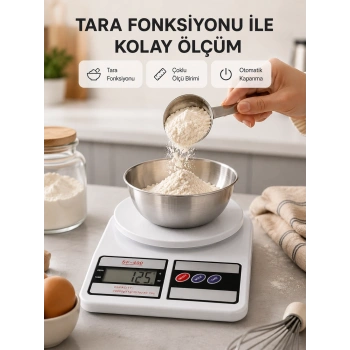 Hassas Dijital Mutfak Tartısı 1g Doğruluk, Lcd Ekran, Otomatik Kapanma Yeni Nesil
