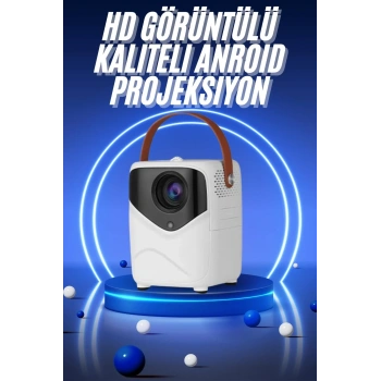 Hd Ayaklı Portatif Projeksiyon Cihazı Bluetooth Wifi Akıllı Android İşlemcili