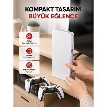 Hdmı Çıkışlı Kablosuz 2 Kollu 4k Retro Oyun Kutusu