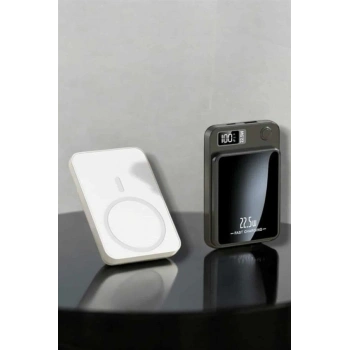 İos Uyumlu 22.5w Hızlı Şarj Magsafe Powerbank Dijital Göstergeli 10.000 Mah