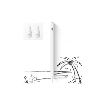 İpad 2018-2022 İçin Düğmeli Stylus Kalem, Avuç İçi Reddetme Aktif Kalem Apple Uyumlu