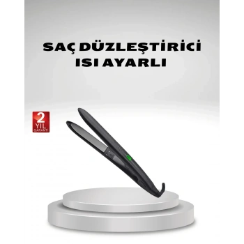 Isı Ayarlı Saç Düzleştirici Titanyum Seramik Plaka, Dijital Ekran