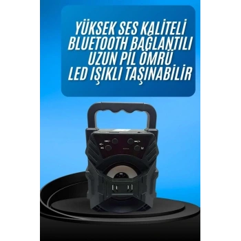 Işıklı Bluetooth Hoparlör Ses Bombası Taşınabilir Yüksek Ses Kaliteli Radyo Özelliği
