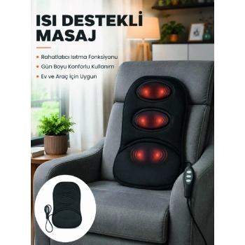 Isıtmalı Masaj Minderi  Masaj Motoru, Kablolu Kumanda Ve Çoklu Masaj Modu