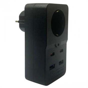 Isıya Dayanıklı Termal Akım Korumalı 1 Priz Girişli 2 USB Girişli 2 TYPE-C Girişli Pirz (5263)