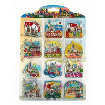 İstanbul Temalı Silikon Buzdolapı Süsü Magnet 12li Set Alk5814