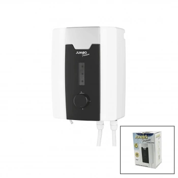 JUMBO PREMİUM BEYAZ SU ISITICI ELEKTRİKLİ ŞOFBEN DUŞ BAŞLIK 7 EMNİYET TERMOSTAT 3 KADEMELİ 8000W (5263)