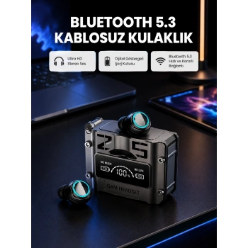 Kablosuz Bluetooth 5.3 Kulaklık – Aktif Gürültü Engelleme Ve Gecikmesiz Oyun Modu