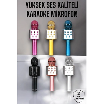 Kablosuz Bluetooth Karaoke Mikrofon Usb Ve Aux Girişli, Yüksek Ses Kalitesi