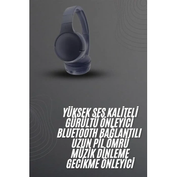 Kablosuz Bluetooth Kulaklık Kulak Üstü Ayarlanabilir Uzun Ömürlü