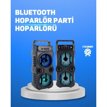 Kablosuz Led Işıklı Bluetooth Hoparlör – Fm Radyolu, Mikrofon Girişli