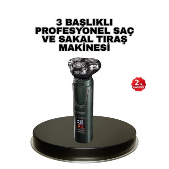 Kablosuz Profesyonel Erkek Bakım Seti – 3 Başlıklı, 3d Akıllı Kesim, Taşınabilir