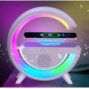 Kablosuz Telefon Şarj Bluetooth Hoparlör Istasyonu Ses Rgb Atmosfer Gece Işık Bt-2301 (5263)