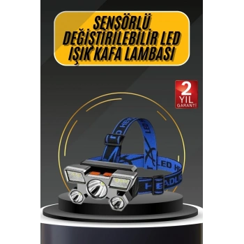 Kafa Lambası 800 Lümen 4 Mod Yüksek Işık Flaşörlü Şarjlı Led Lamba