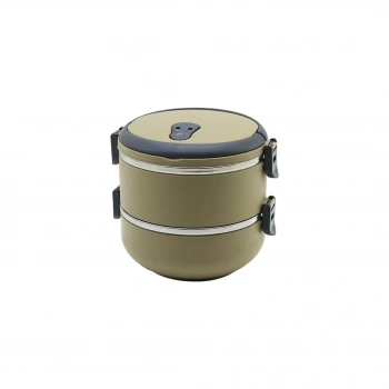KAHVERENGİ 2Lİ SEFER TASI SAKLAMA KABI 1.2LT (5263)