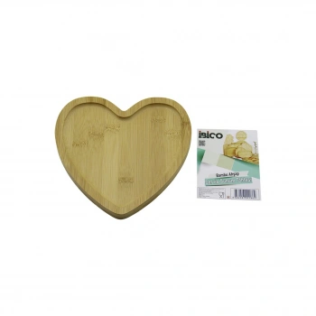 KALP MODEL AHŞAP BAMBU SERVİS SUNUM TEPSİ - TAHTASI 20.5 X 19.5 X 1.4CM (5263)