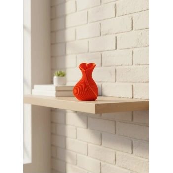 Kalpli Turuncu Dekoratif Vazo 11 Cm Modern Şık Masaüstü Aksesuar