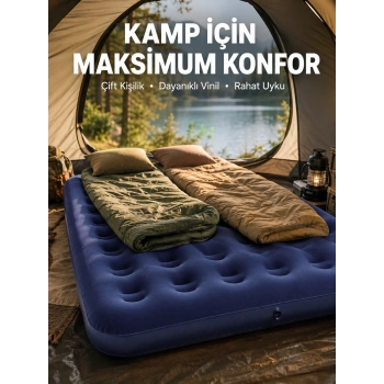 Kamp Ve Festival İçin Şişirilebilir Yatak Çift Kişilik Sağlam Yapı