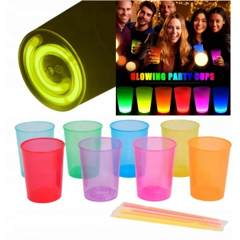 Karanlıkta Yanan Gece Işığı Mega Glow Bardaklar 8 Adet 8.5 x 10.5 cm (5263)