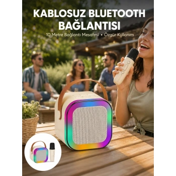 Karaoke Mikrofon Hoparlör Seti 6 Saat Kullanım Süresi Yeni Nesil