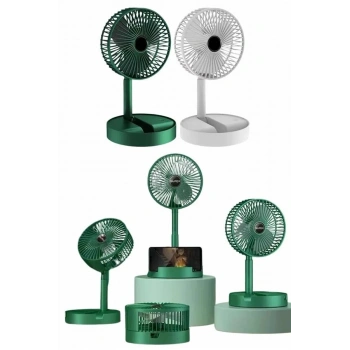 Katlanabilir Teleskopik Şarjlı Fan Masaüstü Soğutucu Vantilatör